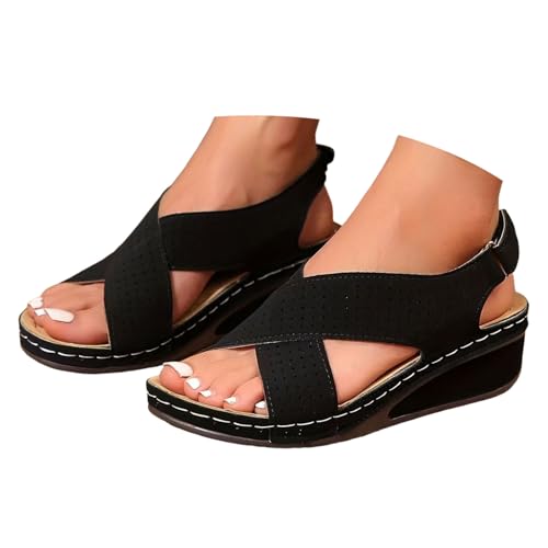 Sfwqoifou sandalen damen 43, Orthopädische Sandalen Damen Sommer Waschbare Slingback Sommerschuhe Slide Sandaletten Weiche Bequem Römersandalen mit Weiche Fussbett Casual Plateau Wandersandalen 38 von Sfwqoifou