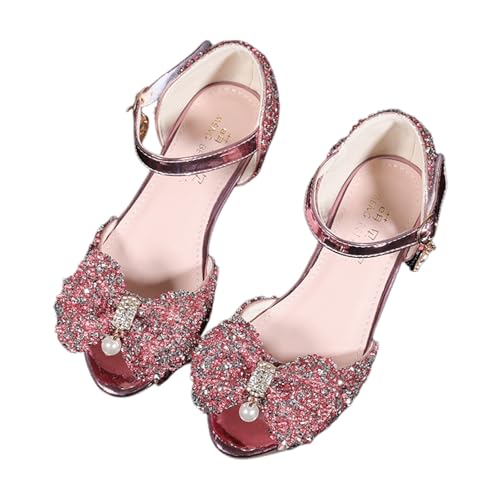 Sfwqoifou sandalen mädchen 35 leder, Stöckelschuhe Kinder Mädchen Strass Leicht Abendschuhe Kinderschuhe Rutschfest Outdoor Mary Jane Glitzer Absatz Schuhe Sandalen Sommer Kommunionsschuhe, Rosa, 35 von Sfwqoifou