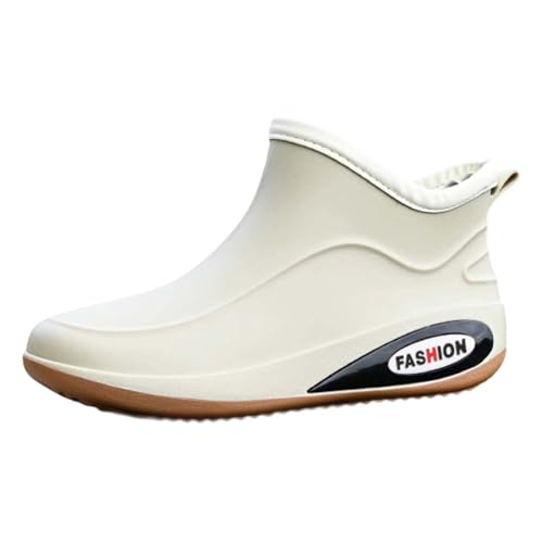Sfwqoifou sommerstiefel damen, Barfuß Gummistiefel Damen Atmungsaktiv Weit Wasserdicht Galoschen Rutschfeste Hiking Boots Reitstiefel Leichte Sommerstiefel Unisex Gummistiefeletten, Beige, 44 von Sfwqoifou
