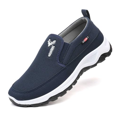 slip sneaker herren 46, Slip on Sneaker Herren Atmungsaktiv Alltag Ohne Schnuersenkel Sneake Joggingschuhe Leichtgewichts Walkingschuhe Sportschuhe Straßenlaufschuhe Mesh Sommerschuhe, Blau, 43 von Sfwqoifou