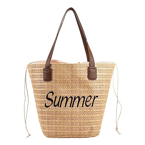 sommer tasche damen weiss, Sommertaschen Damen Gestrickte Party Strandtasche Vintage Strand Strohtaschen Häkeltasche Sommer Boho Tragetaschen Umhängetasche Stroh Leichte Strandbeutel, Khaki, One Size sommer tasche damen weiss, Sommertaschen Damen Gestrickte Party Strandtasche Vintage Strand Strohtaschen Häkeltasche Sommer Boho Tragetaschen Umhängetasche Stroh Leichte Strandbeutel, Khaki, One Size von Sfwqoifou
