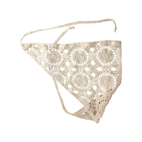 Sghtil Boho Kopfband | Haarband für Damen - Elastisch Häkelblumen Gänseblümchen Leichtes Rutschfestes Kopftuch für Yoga Festival von Sghtil