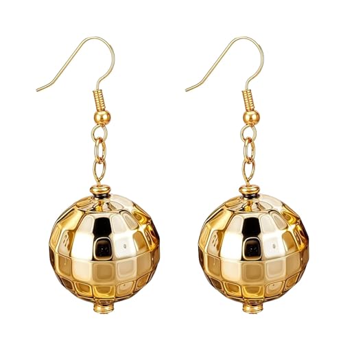 Sghtil Diskothek Punk Ohrringe Disko Ohrringe - Discokugel Ohrringe für Damen - Discokugel baumeln Ohrringe 70er Jahre für Mottoparty, Fare riferimento alla descrizione, Hardware (Metall), Siehe von Sghtil