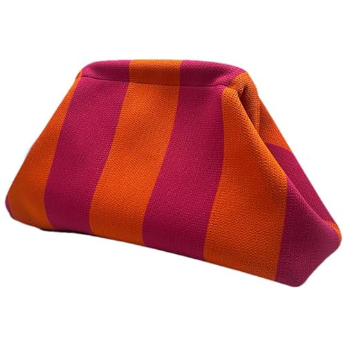 Sghtil Farbblock-Clutch-Geldbörsen für Damen, Knödeltaschen-Clutch | Colorblock-Clutch-Handtaschen für Damen | Lässige Cloud-Strick-Geldbörse, gewebte Häkel-Knödel-Clutch mit Kiss-Lock-Verschluss für von Sghtil