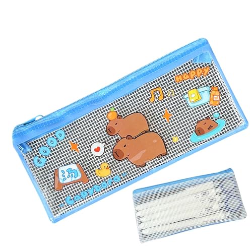 Sghtil Federmäppchen Capybara, Capybara Federmäppchen - Transparentes Federmäppchen mit Reißverschluss | Tragbares, süßes Stifteetui für Schreibwaren, Federmäppchen mit breiter Öffnung, niedliche von Sghtil