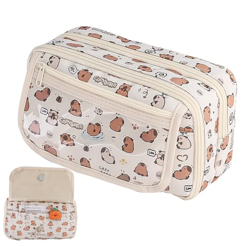 Sghtil Federmäppchen Mäppchen süß Kinder Schulsachen Federmappe groß Federtasche mit Fächer Stoff schlamppermäppchen von Sghtil