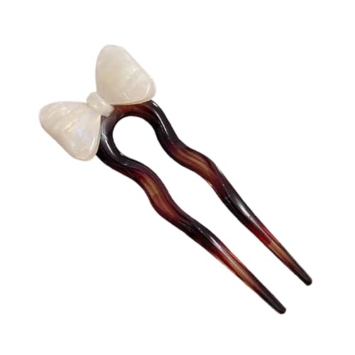 Sghtil Französische Haarnadeln, French Twist Haarnadel | Haarstäbe für dickes Haar, niedliche Ästhetische Frisuren für Frauen, chinesische gewickelte Haarnadel mit Schleife von Sghtil