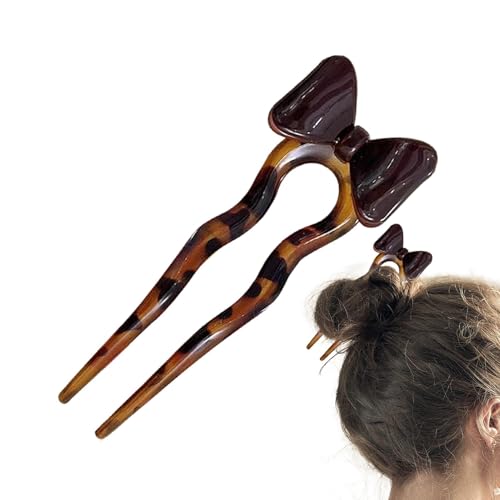 Sghtil Haarstäbchen für Dutt, französische Haarnadeln, Haarstäbchen, niedliche Ästhetik für Frauen, chinesische gewickelte Haarnadel mit Fliege für Frauen und von Sghtil