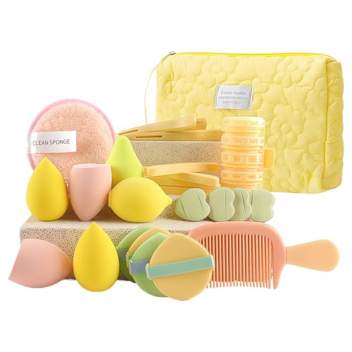 Sghtil Make-up-Set für Damen | 24 Stück Applikatorschwämme für Make-up, Reise-Kosmetiketui für Anfänger Geschenk für Tochter Mutter von Sghtil