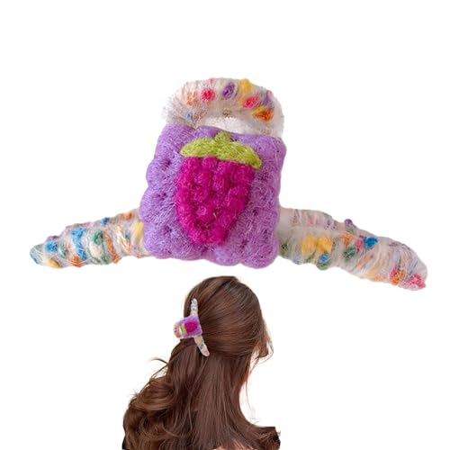 Sghtil -Haarspangen, niedliche Haarspangen – Plüsch-Fruchtskrallen-Clips, wiederverwendbar, starker Halt, multifunktionaler Kopfhörer für Frauen von Sghtil