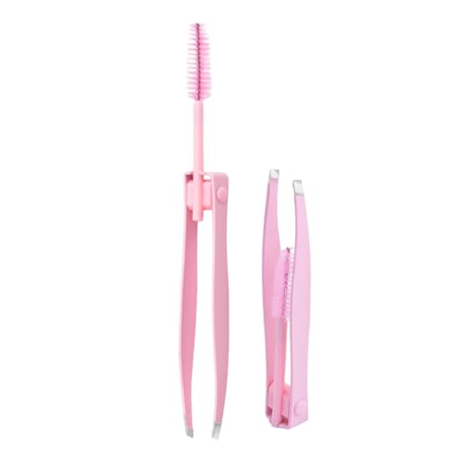 Sghtil Pinzetten für Gesichtsbehaarung von Frauen, Augenbrauen -Pinzetten für Frauen | 2 in 1 Edelstahl -Augenbrauen -Trimmer mit Pinsel | Wiederverwendbares Haarpfeilwerkzeug, falscher Wimpern von Sghtil
