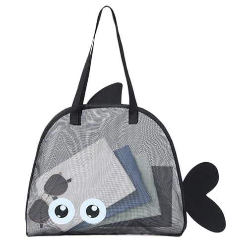 Sghtil Strandtasche | Strandtasche aus Mesh | Leichte Multifunktionstasche Mode für Urlaub Familie Picknick Schule Outdoor Sommer, Schwarz , Se référer au descriptif von Sghtil