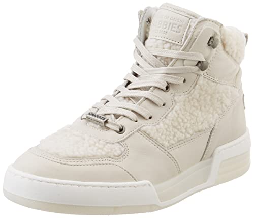 Shabbies Amsterdam Damen SHS1221 Mid Top Nappa Leather fur Detail Sneaker, 3002, 36 EU von Shabbies Amsterdam