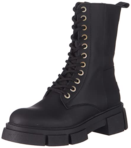 Shabbies Amsterdam Damen SHS1256 lace up Rubber rized Leather Ankle Boot, 1000, 37 EU von Shabbies Amsterdam