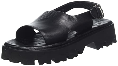 Shabbies Amsterdam Damen SHS1374 Soft Nappa Leather Flat Sandal, Black, 37 EU von Shabbies Amsterdam