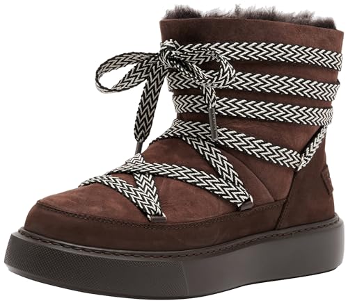Shabbies Amsterdam Damen HIND Sneaker Ankle Boot, Dark Brown, 38 EU von Shabbies