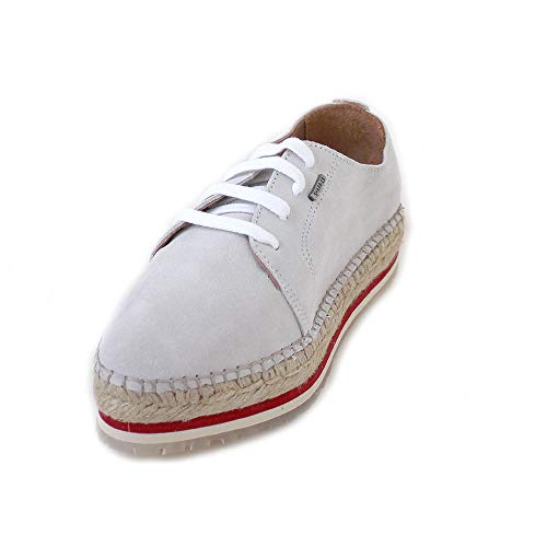 Shabbies Amsterdam Espadrille Lace Up Suede/Off White, Größe:38 von Shabbies