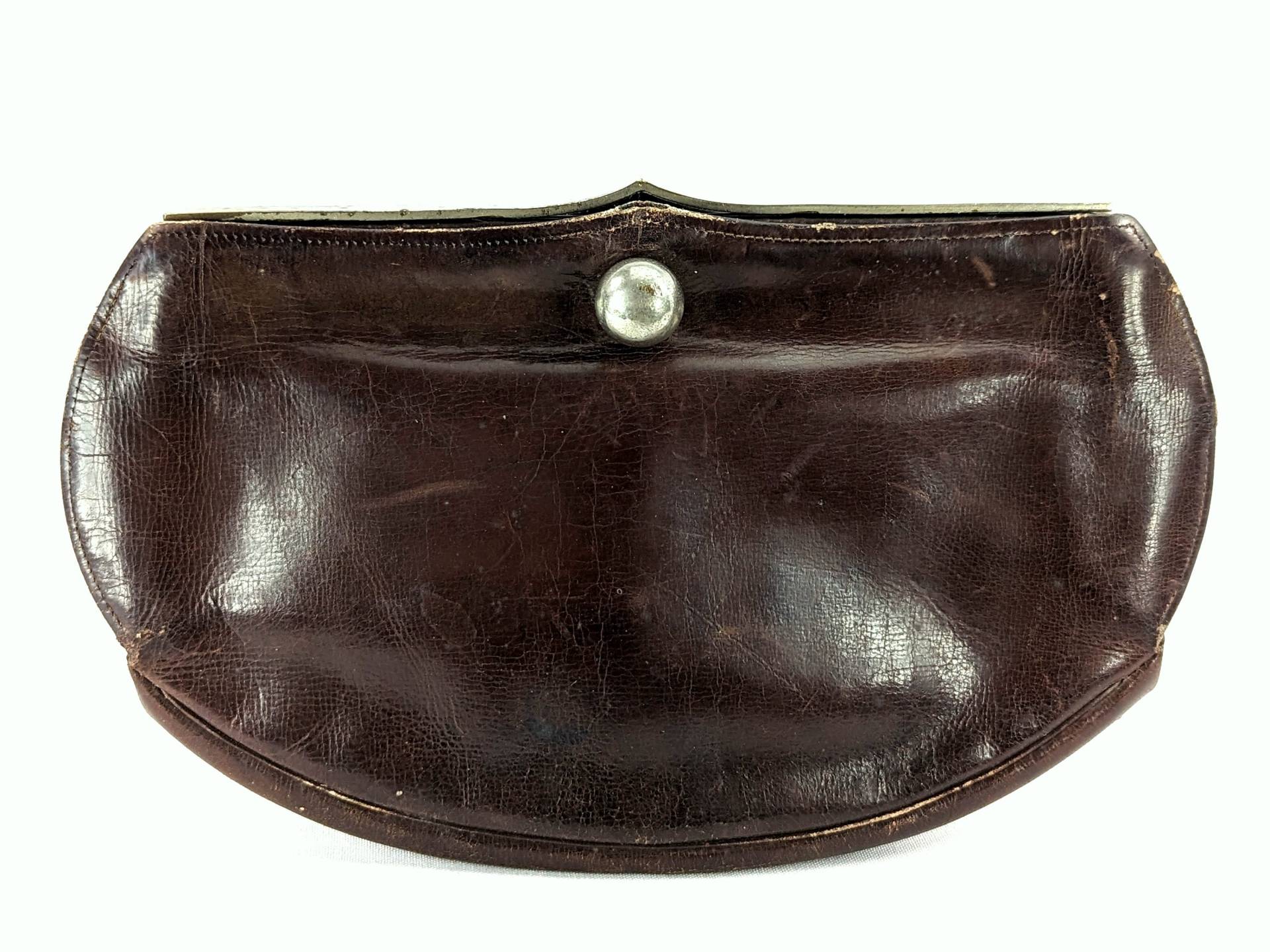 Art Deco Clutch Vintage Braun Leder Handtasche Geldbörse 1930Er Jahre Super Chic von ShabbyGoesLucky