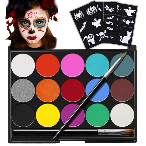 15 Farben Gesichts- und Körperfarbenpalette, waschbare Gesichtsmalerei, sichere Körperfarben für Erwachsene und Kinder, Halloween-Parties, Karneval, nicht giftige Schminkfarbe. 15 Farben Gesichts- und Körperfarbenpalette, waschbare Gesichtsmalerei, sichere Körperfarben für Erwachsene und Kinder, Halloween-Parties, Karneval, nicht giftige Schminkfarbe. von Shabeli