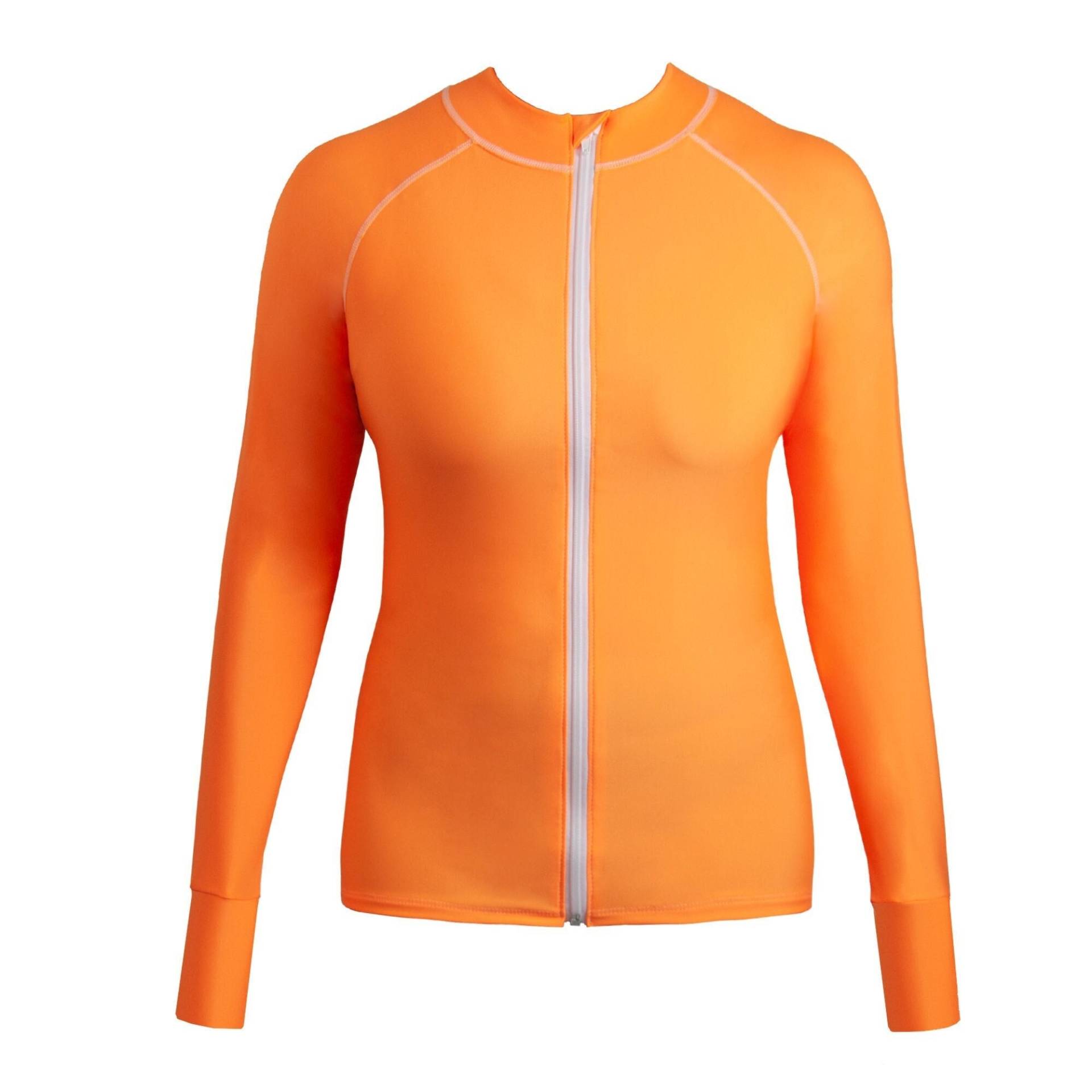 Upf 50, Rash Guard, Damen, California Poppy, Reißverschluss, Surf Top, Langarm, Badeanzug, Sonnenschutz, Bademode, Swim Top | Von Shadesuits von ShadeSuits