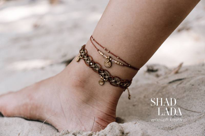 Dreifarbige Makramee-Fußkettchen #3 von Shadlada
