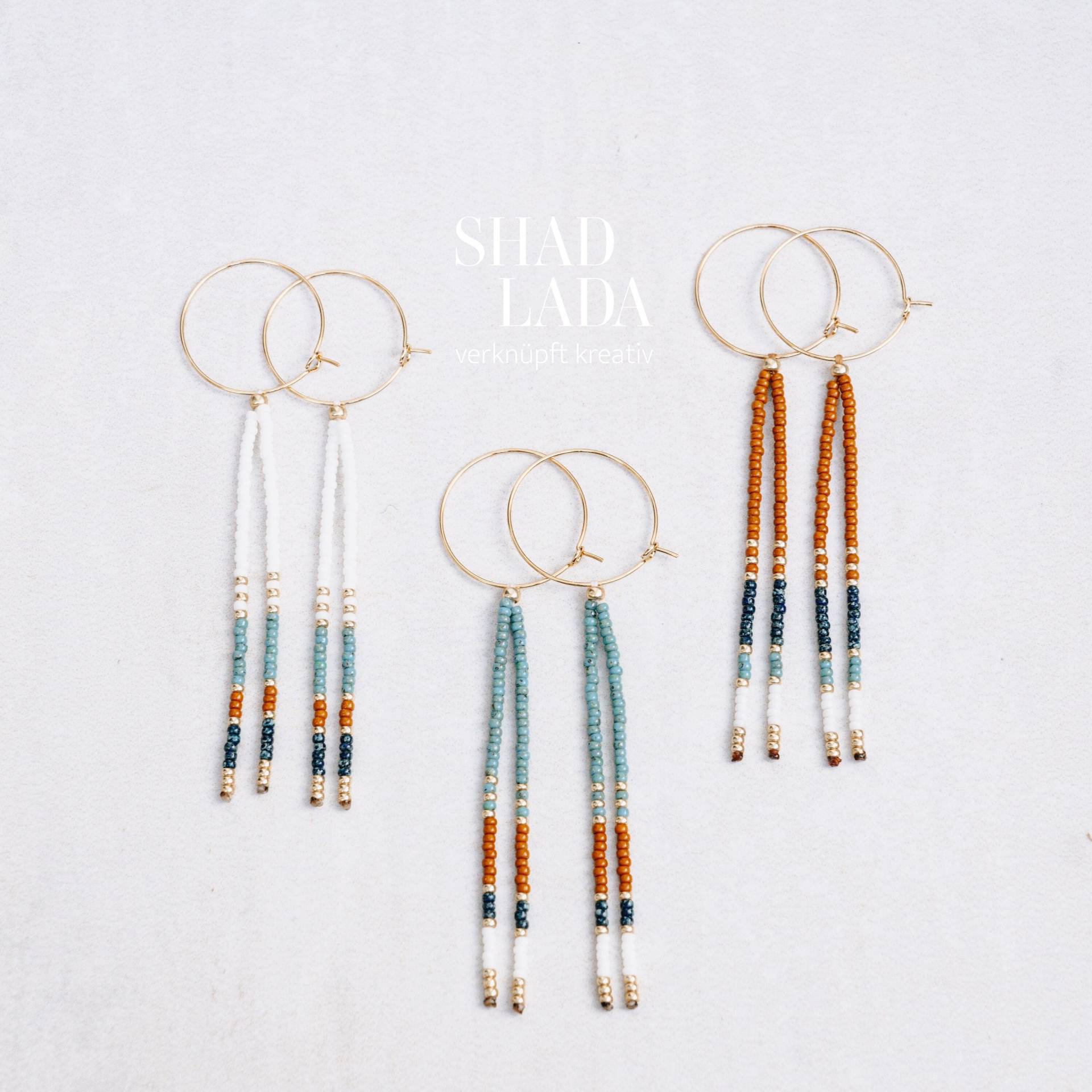 Line Creolen Ohrringe Mit Glasperlen Verschiedene Farben Boho Schmuck | Handgemachte Perlenohrringe Line Creolen Ohrringe Mit Glasperlen Verschiedene Farben Boho Schmuck | Handgemachte Perlenohrringe von Shadlada