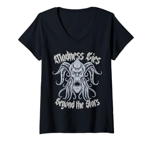 Damen Madness Lies - Dunkles Fantasy-Fabelwesen T-Shirt mit V-Ausschnitt Damen Madness Lies - Dunkles Fantasy-Fabelwesen T-Shirt mit V-Ausschnitt von Shadow Realms Design Co