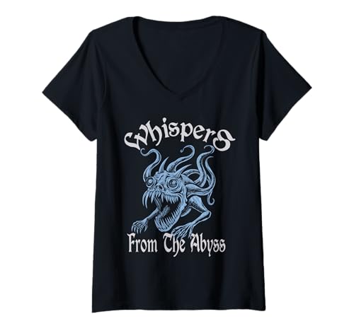 Damen Whispers - Dunkles Fantasy-Fabelwesen T-Shirt mit V-Ausschnitt Damen Whispers - Dunkles Fantasy-Fabelwesen T-Shirt mit V-Ausschnitt von Shadow Realms Design Co