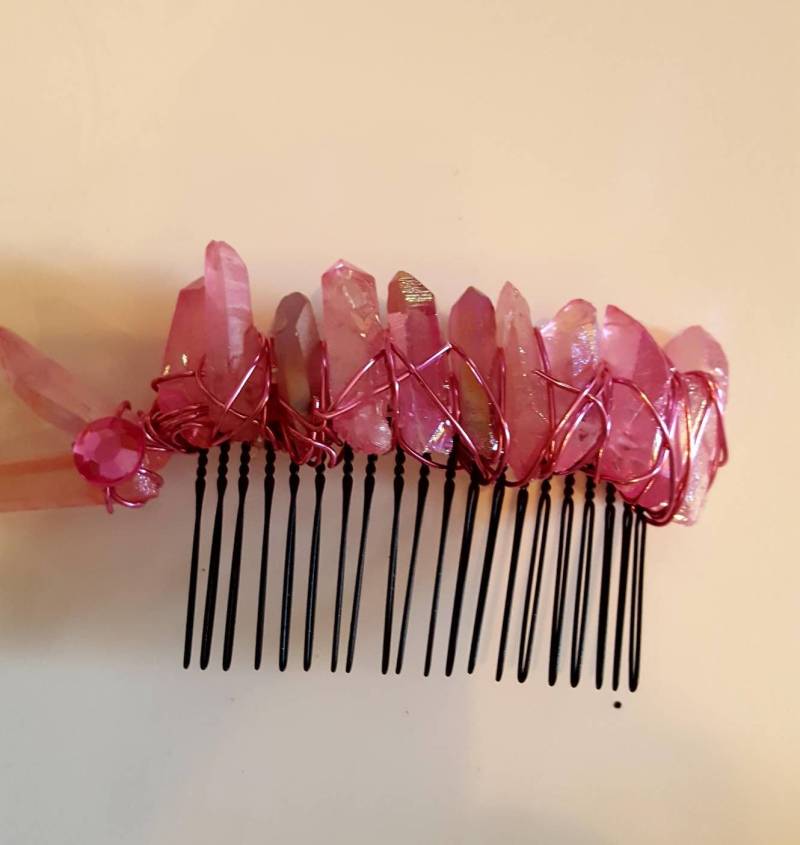 Kristall Haarkamm, Handgefertigter Feen Elfen, Accessoire Kristall Haarkamm, Handgefertigter Feen Elfen, Accessoire von ShadowOfADragonCraft