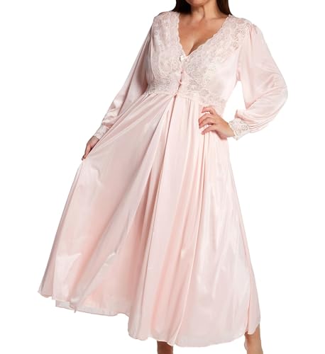 Shadowline® Lange Spitze Mieder Button Down Robe (1X), Blush, 1X von Shadowline