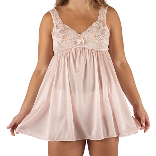 Shadowline Damen Babydoll Spitze, Silhouette, Vintage Nachthemd, Blush, Large von Shadowline