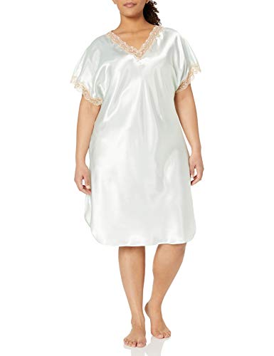 Shadowline Damen Charming Satin Chameuse Sleepshirt Nachthemd, Mint, 2X Mehr von Shadowline