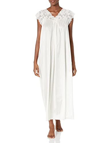 Shadowline Damen-Kleid, Plus-Size Silhouette, 134 cm, Kurze Flügelärmel, langes Kleid - Beige - 3X von Shadowline