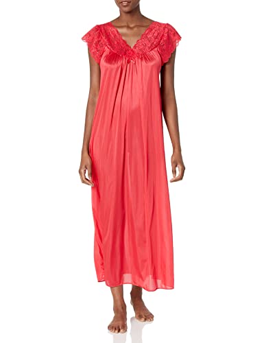 Shadowline Damen-Kleid, Plus-Size Silhouette, 134 cm, Kurze Flügelärmel, langes Kleid - Rot - 2X von Shadowline