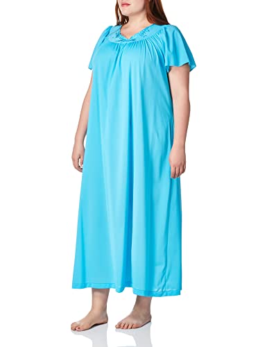 Shadowline Damen Plus Size Petals 53 Inch Short Flattersleeve Long Gown Nachthemd, türkis, 3X von Shadowline