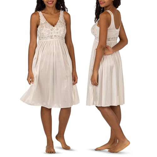 Shadowline Damen Silhouette Spitze Mieder Ärmellos Walzer Kleid, elfenbeinfarben, Mittel von Shadowline