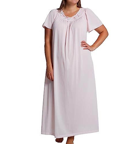 Shadowline Damenkleid in Plus-Größe mit Blütenblättern, 134 cm, Kurze Flatterärmel, langes Kleid - Pink - 3X von Shadowline