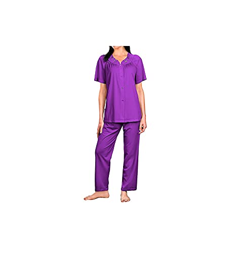 Shadowline Damenpyjama mit Blütenblättern, kurzärmelig, violett, von Shadowline