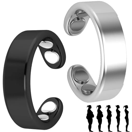 2 PCS Sömni Ring, Sömni Ring Damen Wechseljahre Original (Silber-A +Schwarz) von Shafaja