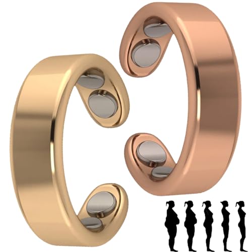 Shafaja 2 PCS Sömni Ring, Sömni Ring Damen Wechseljahre Original (Gold+Rosé) von Shafaja