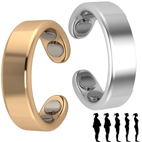 Shafaja 2 PCS Sömni Ring, Sömni Ring Damen Wechseljahre Original (Gold+Silber-A) von Shafaja