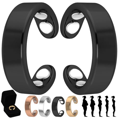 Shafaja Sömni Ring Damen Wechseljahre Original (Silber) (Elegantes Schwarz*2) von Shafaja