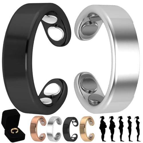 Shafaja Sömni Ring Damen Wechseljahre Original (Silber) (Silber+Elegantes Schwarz) von Shafaja