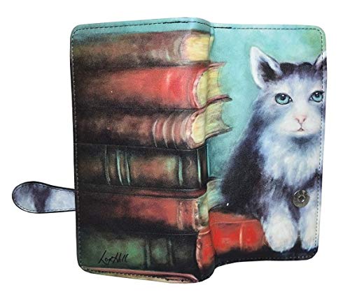 SHAGWEAR ® Portemonnaie Geldbörse Damen Geldbeutel Mädchen Bifold Mehrfarbig Portmonee Designs: (Kater Grau Eiffel Turm/ Paris Cat) von Shag Wear