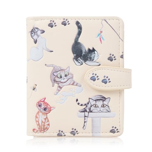 SHAGWEAR Hübsche Portemonnaie Klein Süß Geldbörse Mädchen Portmonee, Geräumigkeit mit Reißverschluss Münzfach (Katze Design) von Shag Wear