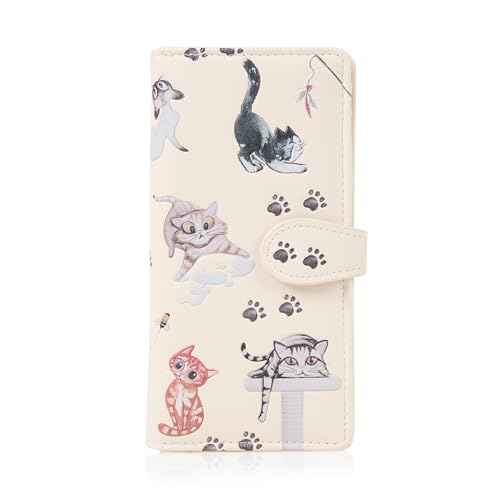 SHAGWEAR Portemonnaie Geldbörse Damen Geldbeutel Mädchen Portmonee mit viel Geräumigkeit, Katze Design von Shag Wear