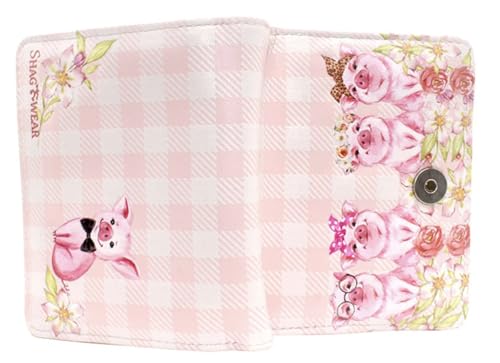 Shag Wear Piggies at Market Kleine Schweine-Geldbörse für Damen und Teenager-Mädchen, veganes Kunstleder, Schwein, 11,4 cm, Pink, Small, Modern von Shag Wear