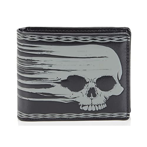 Shagwear Original Designs Herren Bifold Wallets (Smeared Skull), Faltbare Brieftasche von Shag Wear