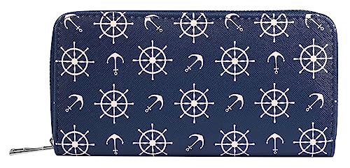 Shaghafi Damen-Geldbörse Anker Steuerrad Portemonnaie für Frauen Maritime Geschenkidee von Shaghafi