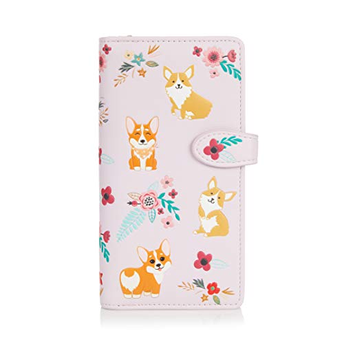 SHAGWEAR ® Portemonnaie Geldbörse Damen Geldbeutel Mädchen Bifold Mehrfarbig Portmonee Designs: (Corgi/Corgi Pink) von Shag Wear